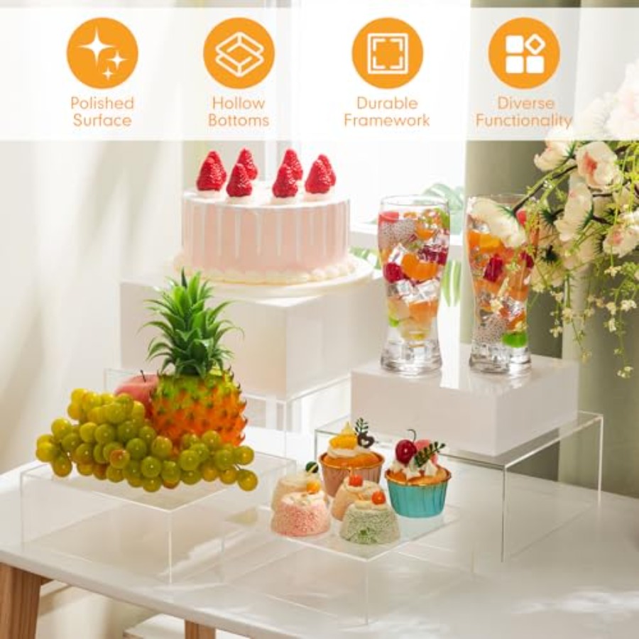 Buffet Risers Set of 10 Acryli - Display Risers Set ulasan dan harga