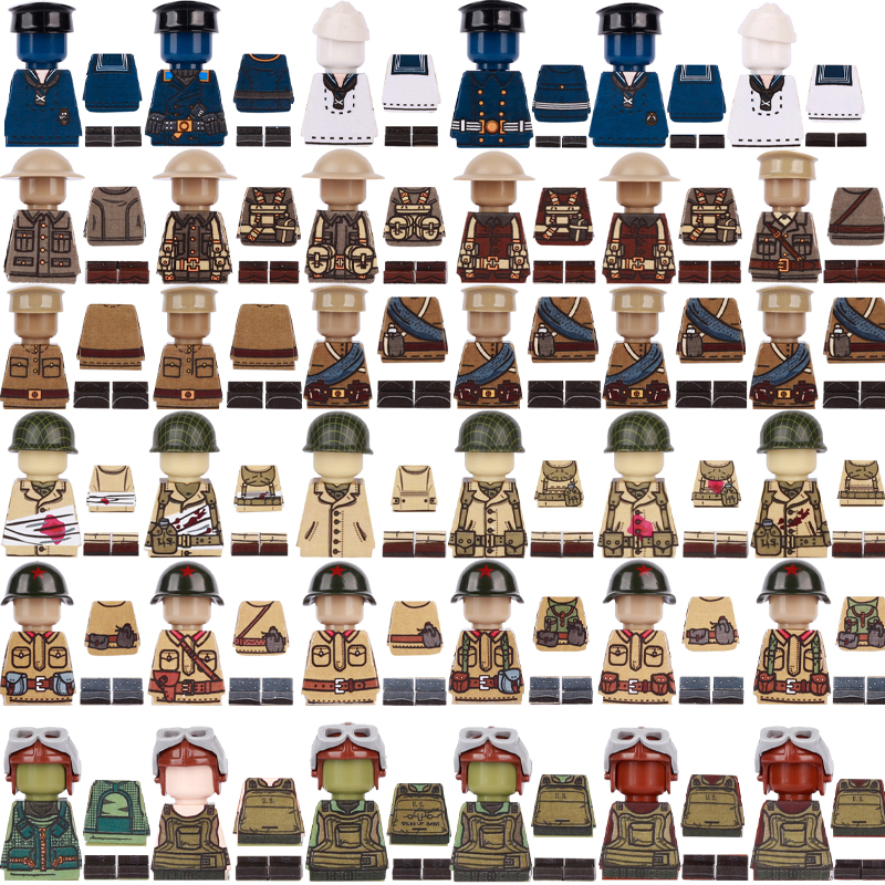 WW2 Military Soldier Printed P - Lego Minifigure Holder ulasan dan harga