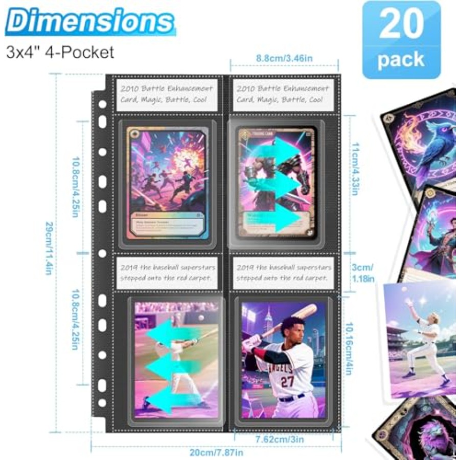 Top Loader Sleeves 4 Pocket 20 - Trading Card Binder ulasan dan harga