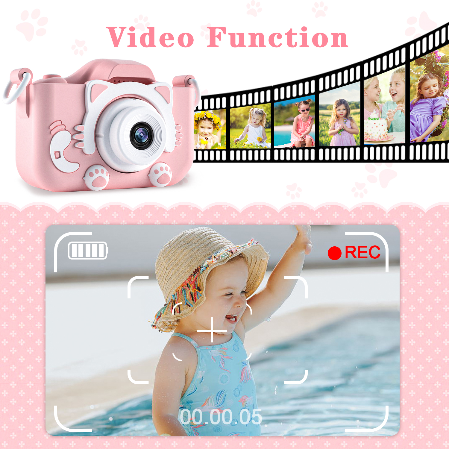 Kids Camera for Girls 1080P HD - Graded Card Display ulasan dan harga