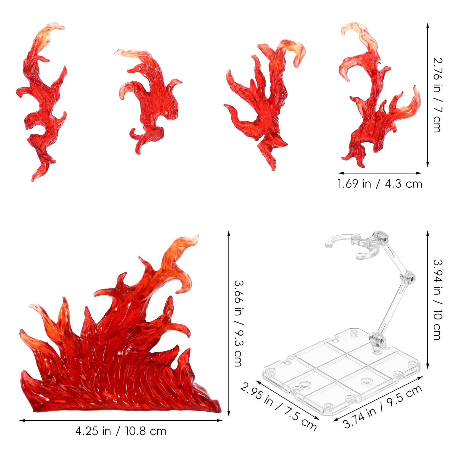 1Set Flame Effect Action Figur - Action Figure Stand ulasan dan harga